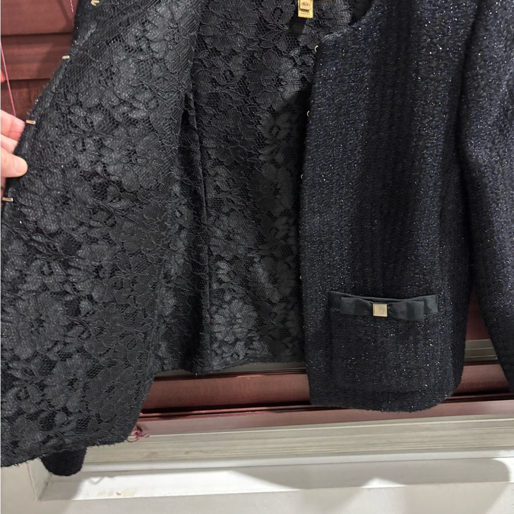 Ted Baker Black tweed Jacket with bows - Picture 3 of 5